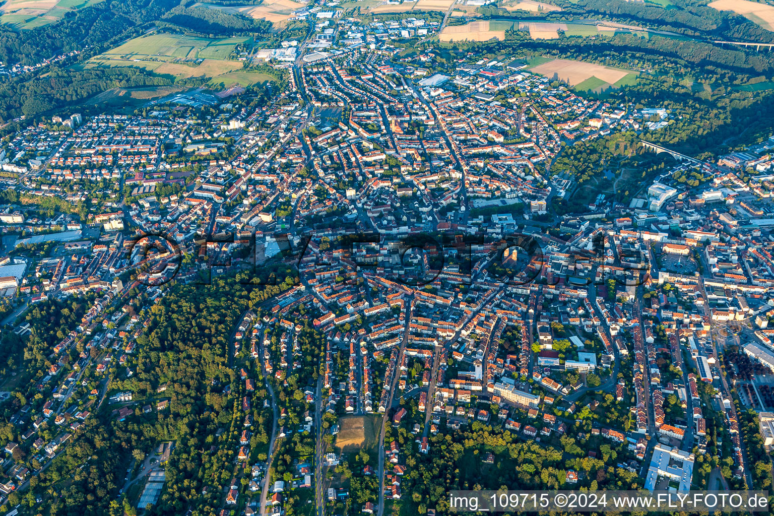 Aerial view of Pirmasens in the state Rhineland-Palatinate, Germany