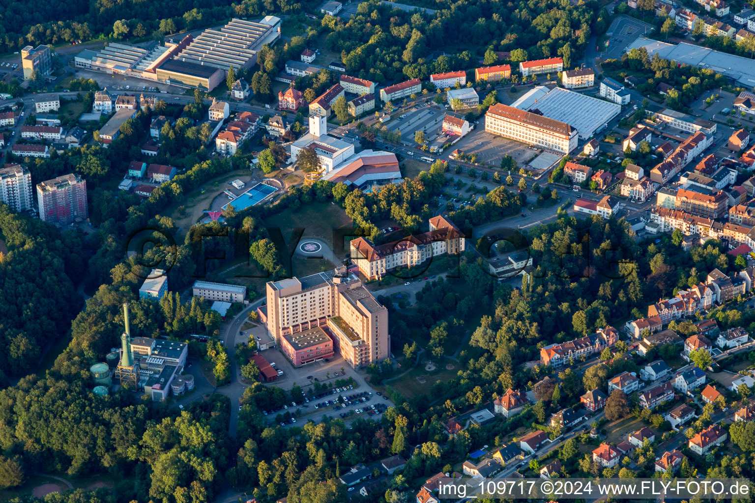 Air and water park, municipal hospital in Pirmasens in the state Rhineland-Palatinate, Germany