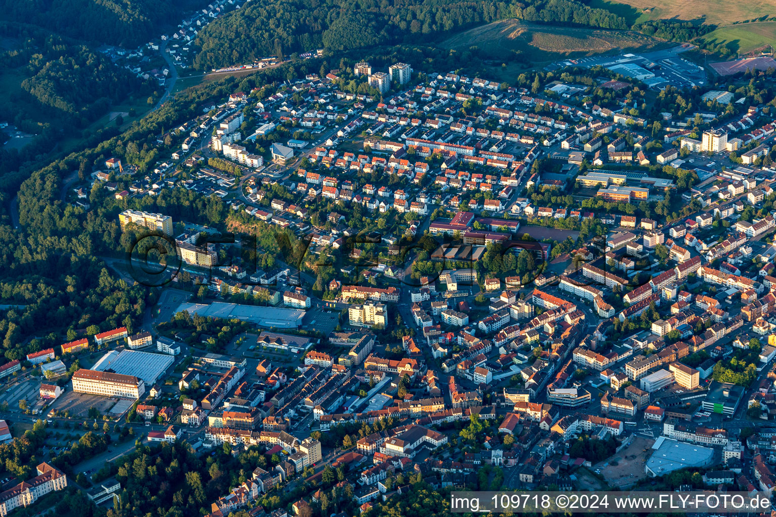 Aerial photograpy of Pirmasens in the state Rhineland-Palatinate, Germany