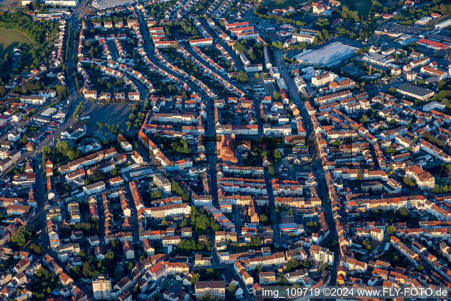 Oblique view of Pirmasens in the state Rhineland-Palatinate, Germany