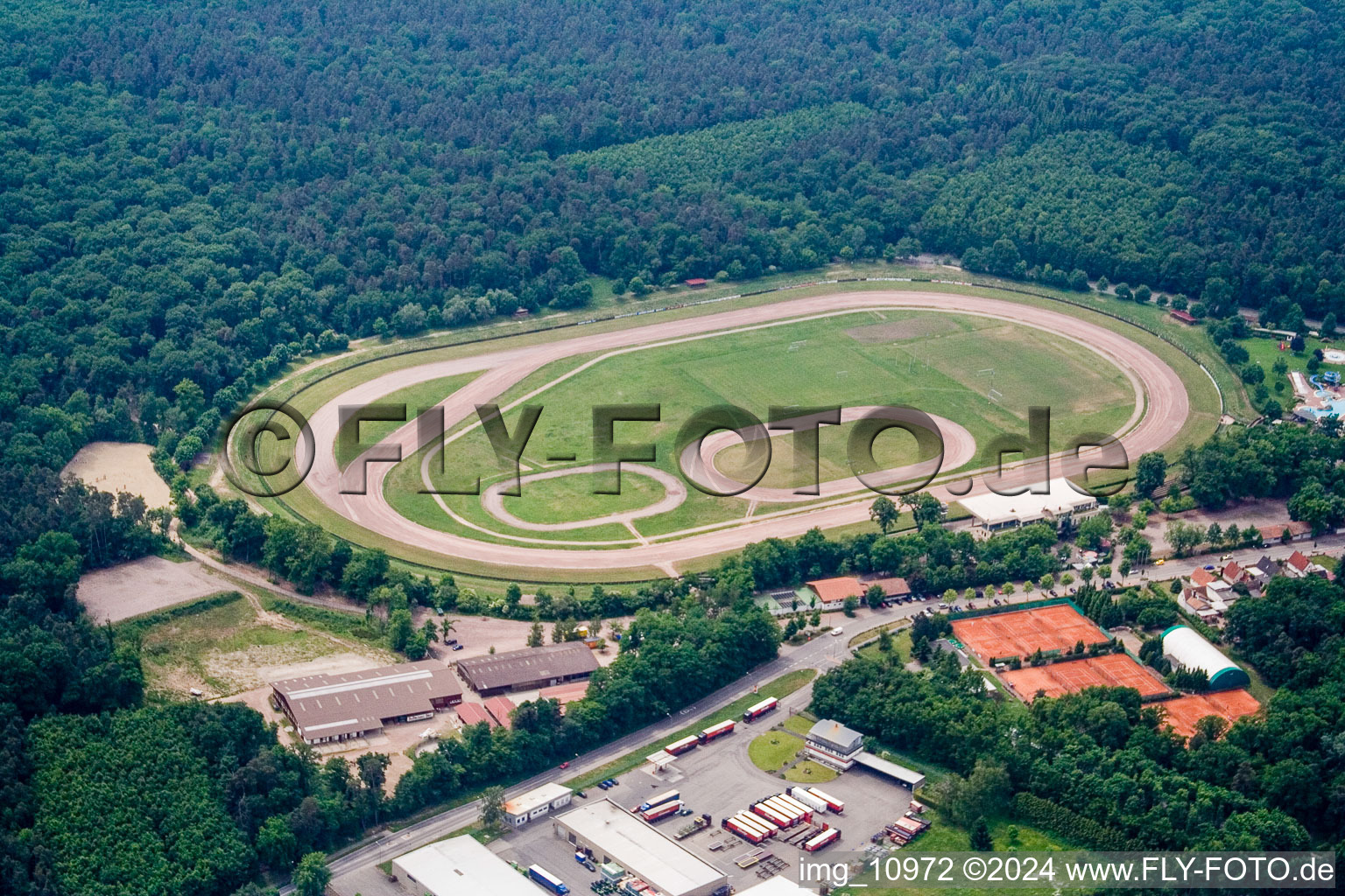 Racetrack racecourse fuer Sandbahnrennen and Trabrennen in Herxheim bei Landau (Pfalz) in the state Rhineland-Palatinate