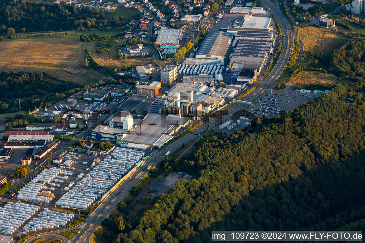 Drone recording of Pirmasens in the state Rhineland-Palatinate, Germany