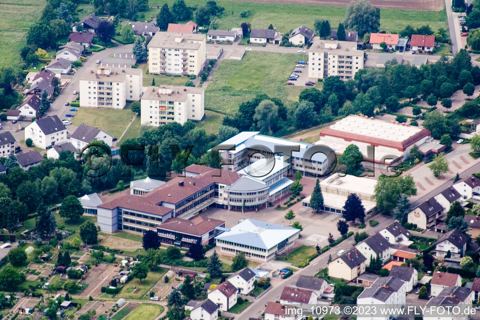 Aerial photograpy of Industrial area east in the district Herxheim in Herxheim bei Landau in the state Rhineland-Palatinate, Germany