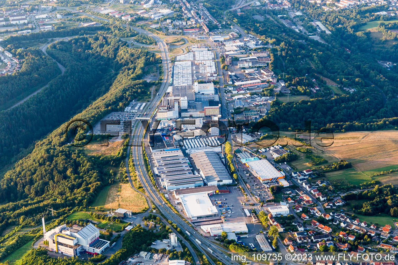 Aerial view of Staffelhof in the state Rhineland-Palatinate, Germany