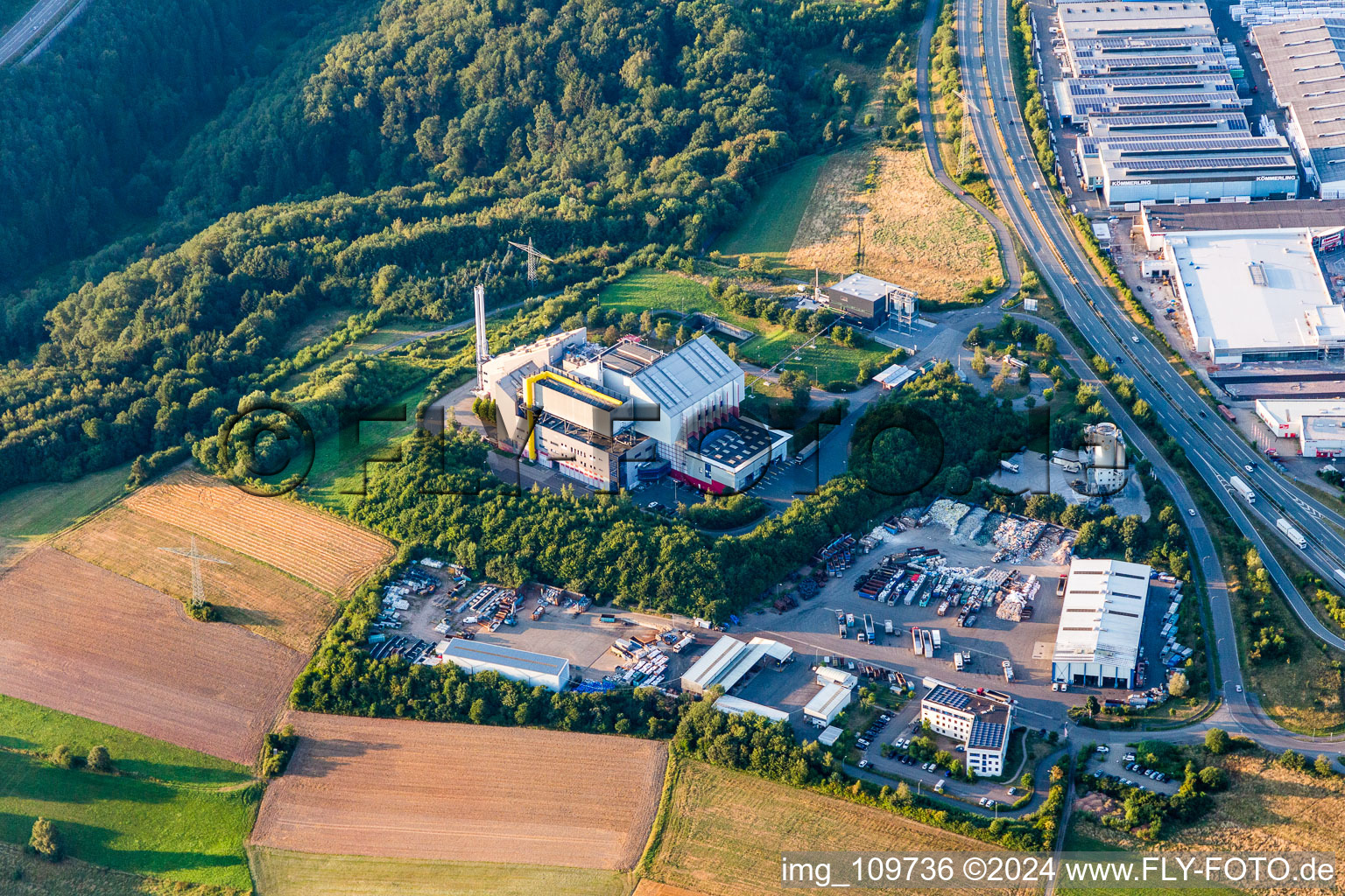 Waste incineration in the district Fehrbach in Pirmasens in the state Rhineland-Palatinate, Germany