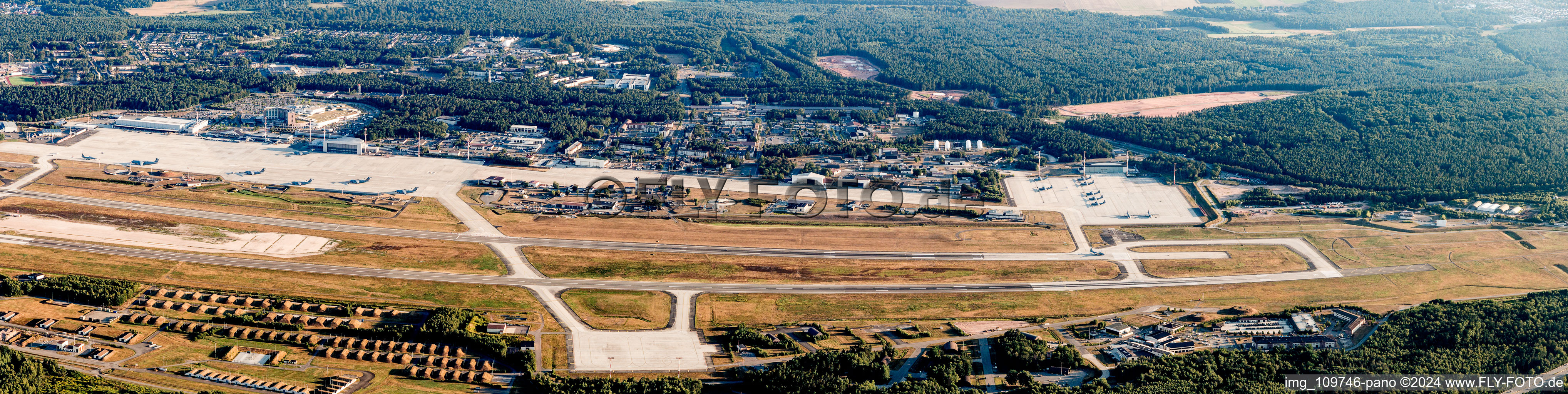 Panorama US Air Base in the district Ramstein in Ramstein-Miesenbach in the state Rhineland-Palatinate, Germany