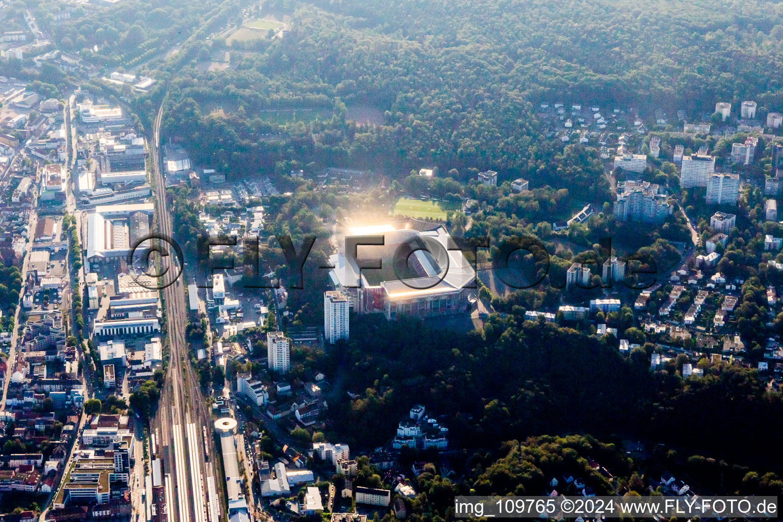 Aerial photograpy of Kaiserslautern in the state Rhineland-Palatinate, Germany