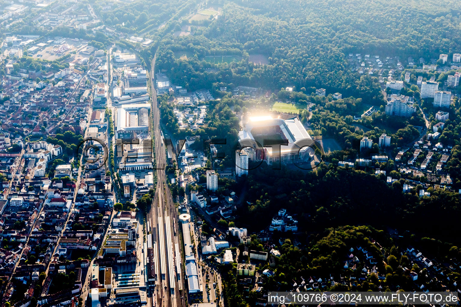 Oblique view of Kaiserslautern in the state Rhineland-Palatinate, Germany