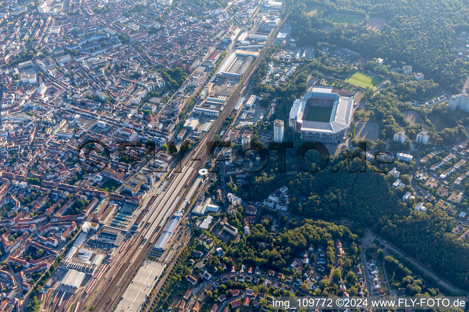 Kaiserslautern in the state Rhineland-Palatinate, Germany seen from above