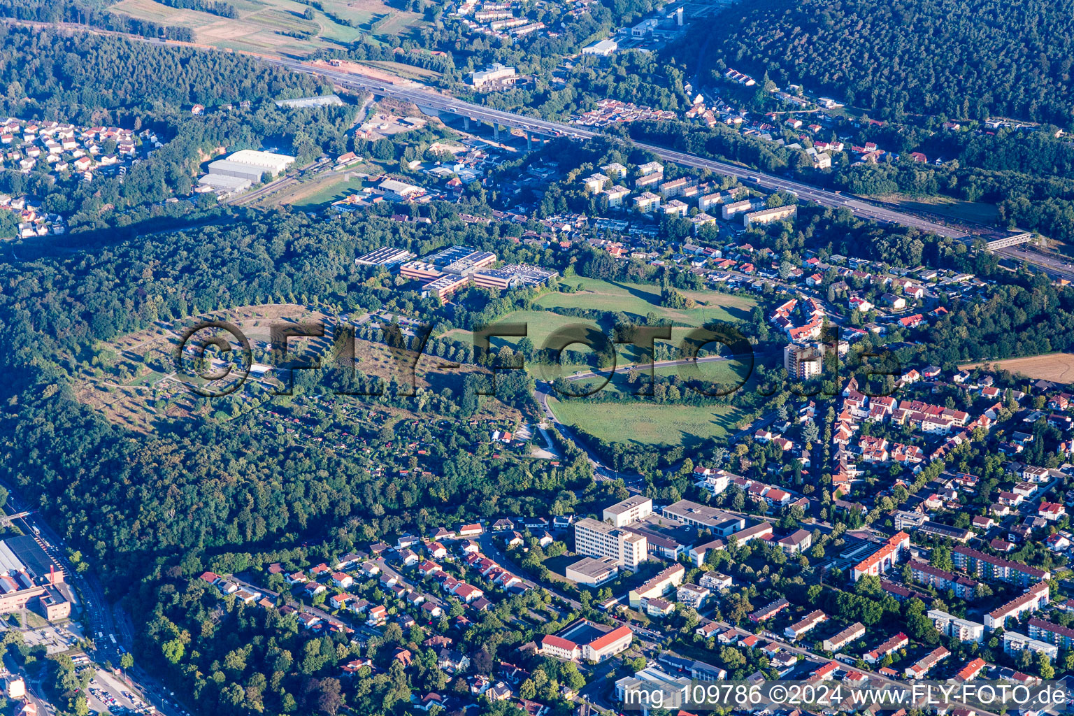 Kaiserslautern in the state Rhineland-Palatinate, Germany viewn from the air