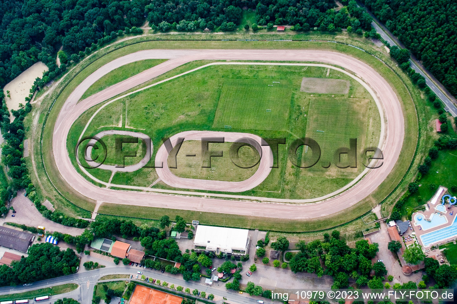 Racetrack in the district Herxheim in Herxheim bei Landau in the state Rhineland-Palatinate, Germany