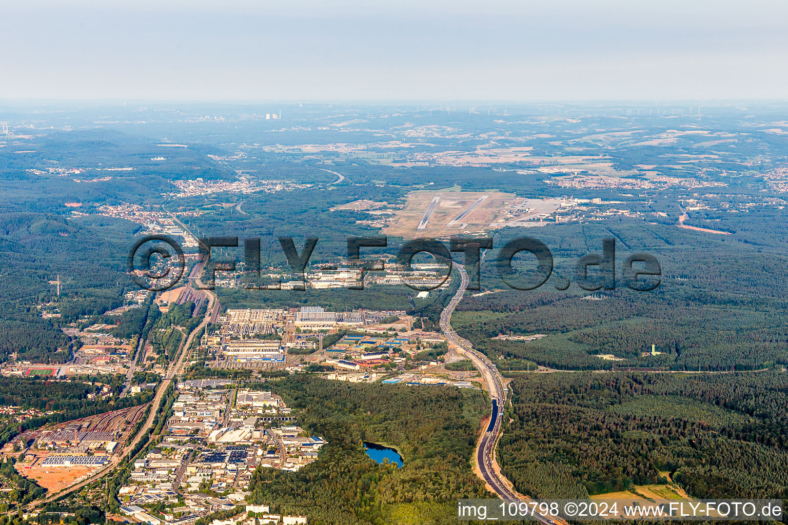 Kaiserslautern in the state Rhineland-Palatinate, Germany from the drone perspective