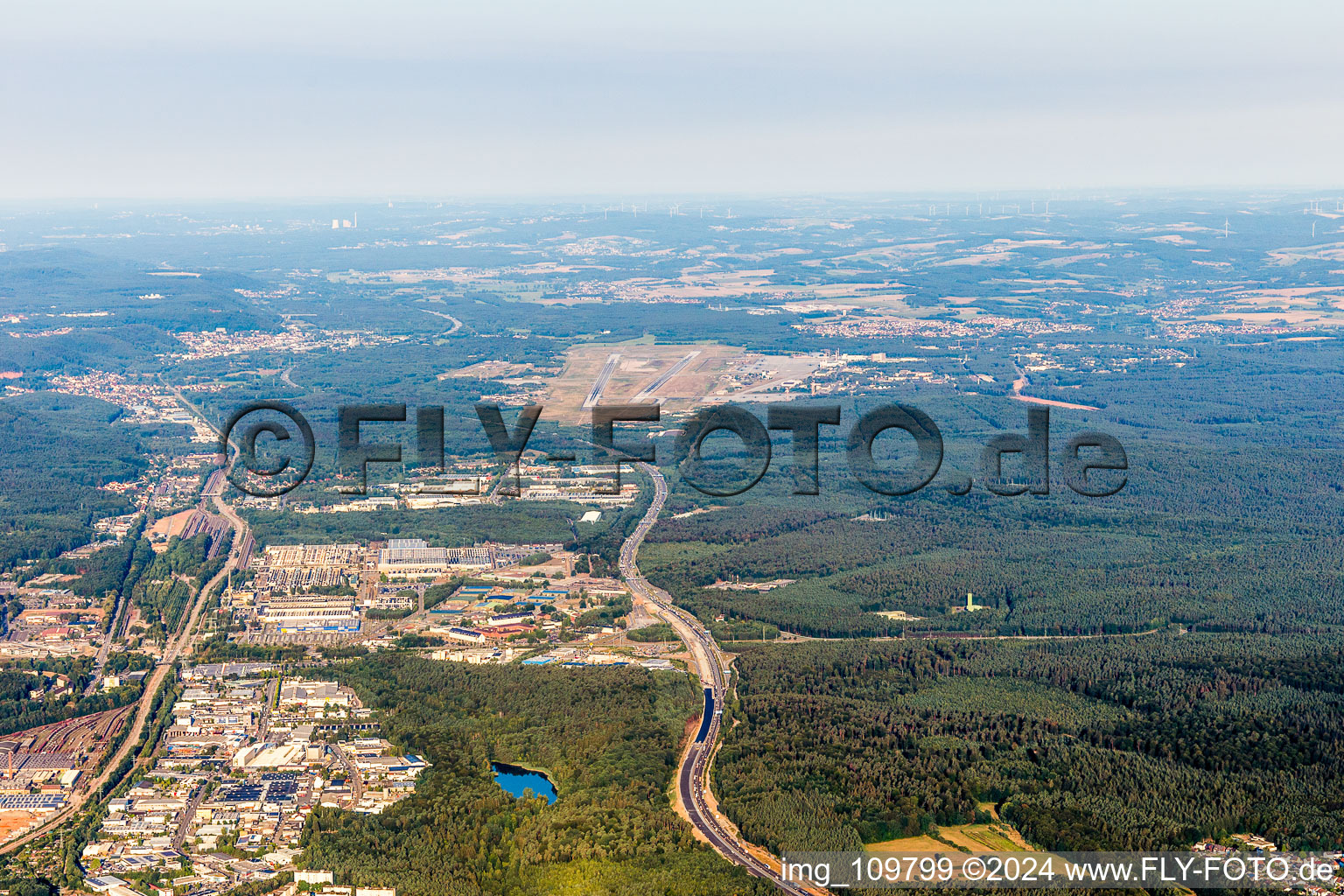 Kaiserslautern in the state Rhineland-Palatinate, Germany from a drone