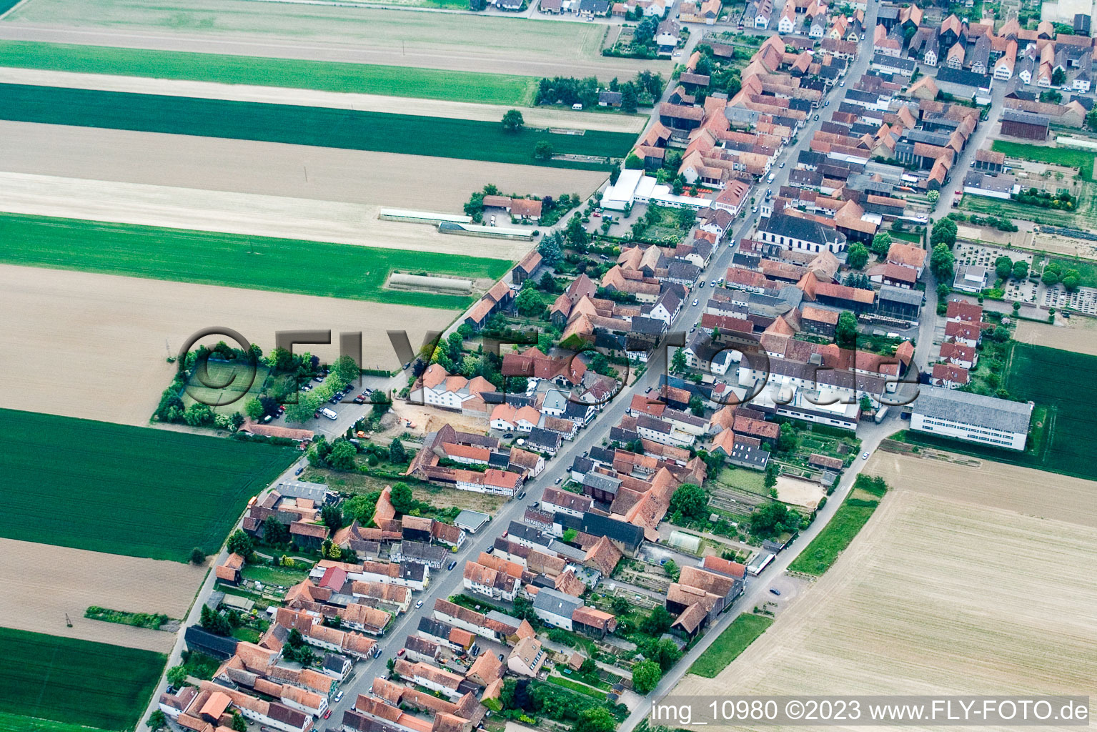 Aerial view of District Hayna in Herxheim bei Landau in the state Rhineland-Palatinate, Germany