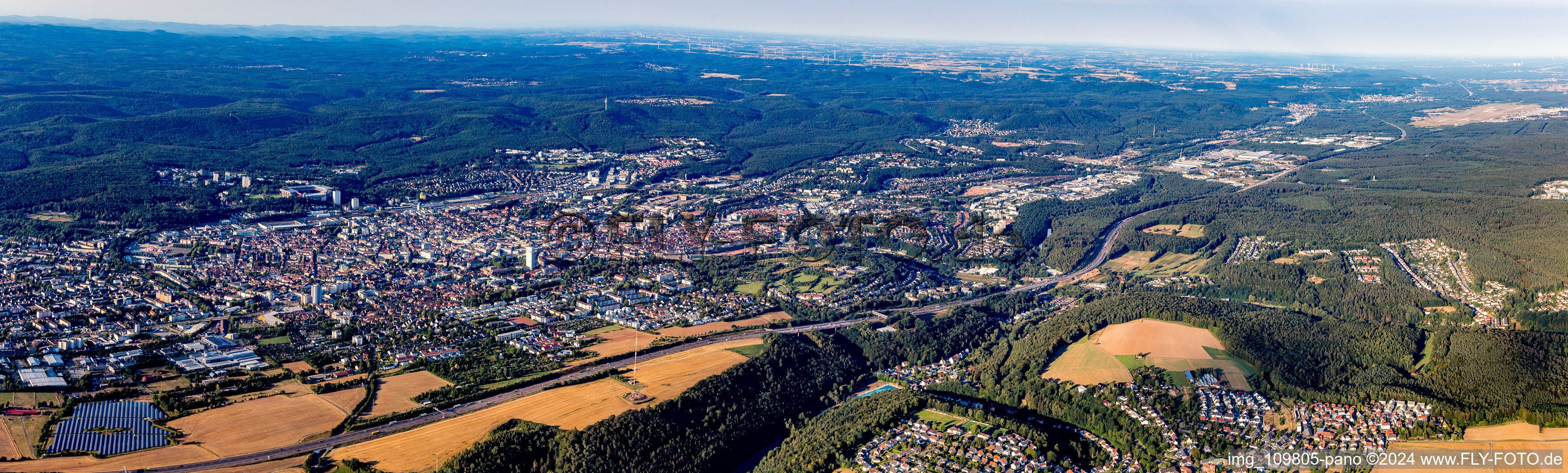 Panorama in the district Erlenbach in Kaiserslautern in the state Rhineland-Palatinate, Germany