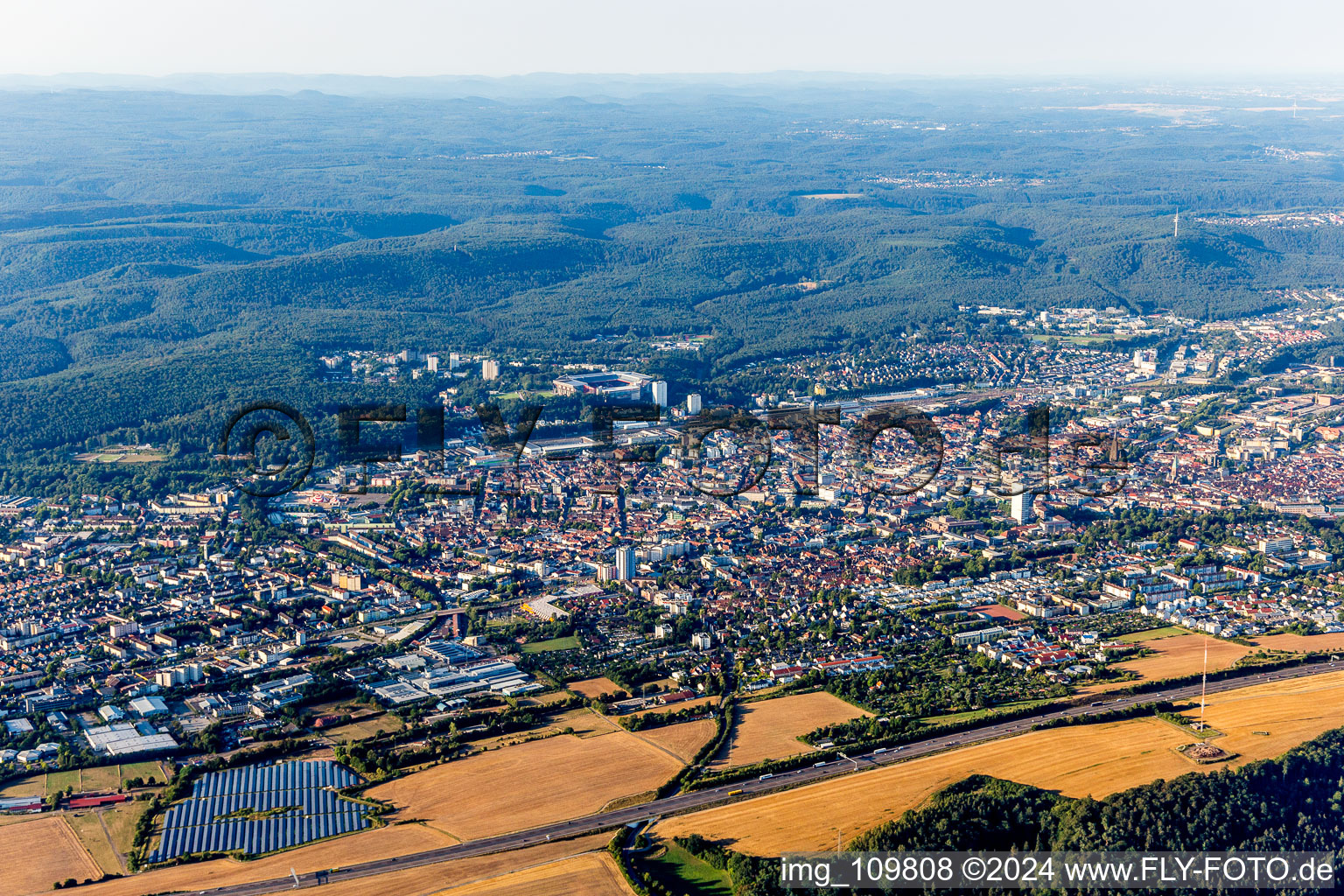 Oblique view of Kaiserslautern in the state Rhineland-Palatinate, Germany