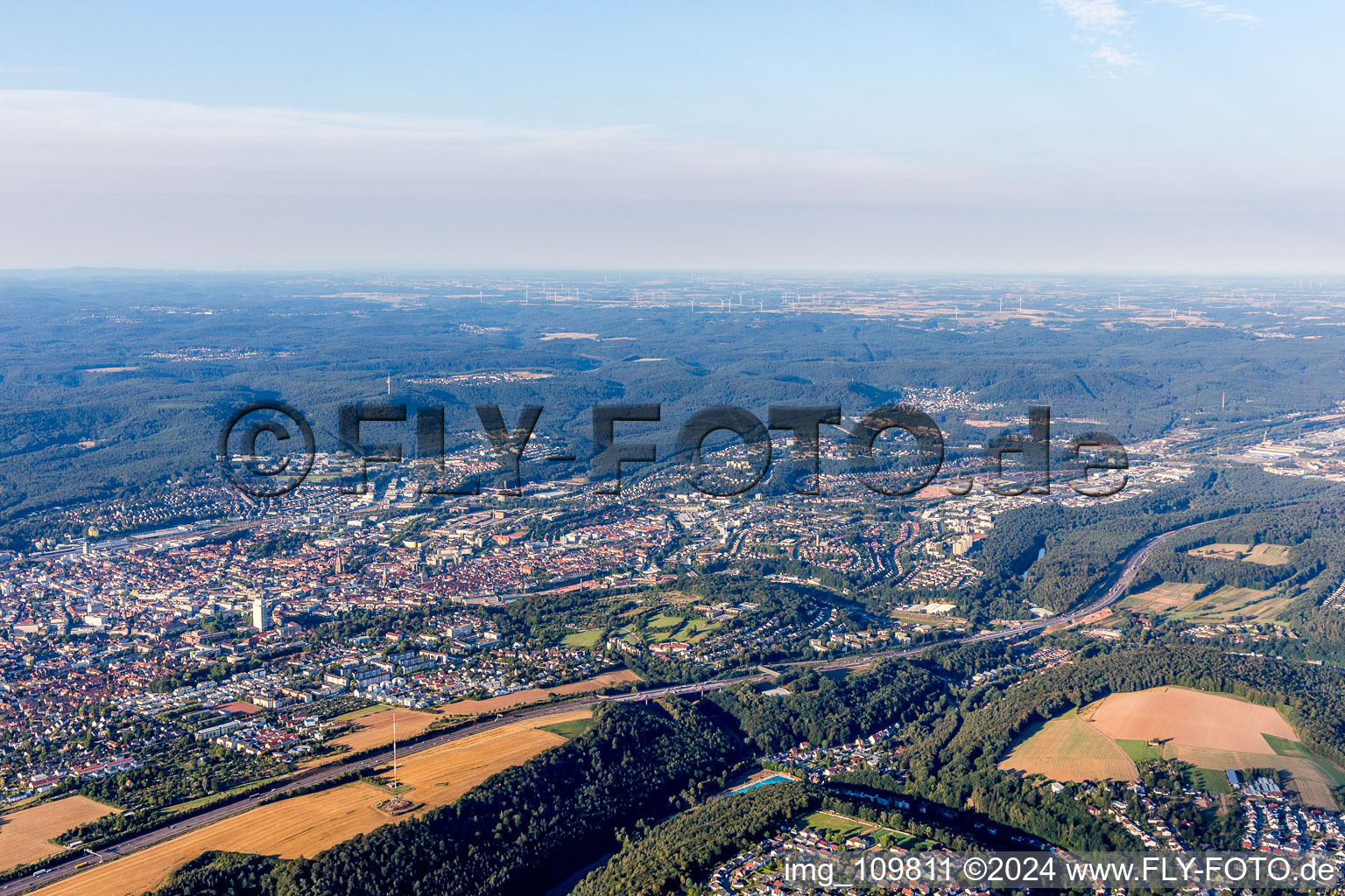 Kaiserslautern in the state Rhineland-Palatinate, Germany out of the air