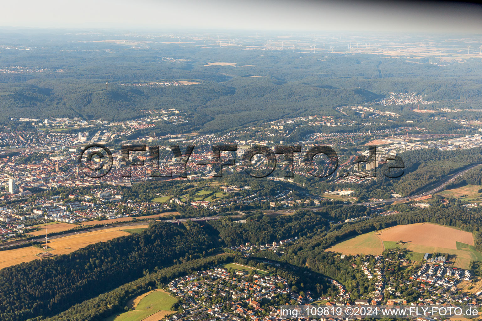 Kaiserslautern in the state Rhineland-Palatinate, Germany from the drone perspective