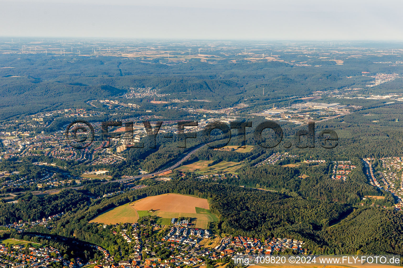 Kaiserslautern in the state Rhineland-Palatinate, Germany from a drone