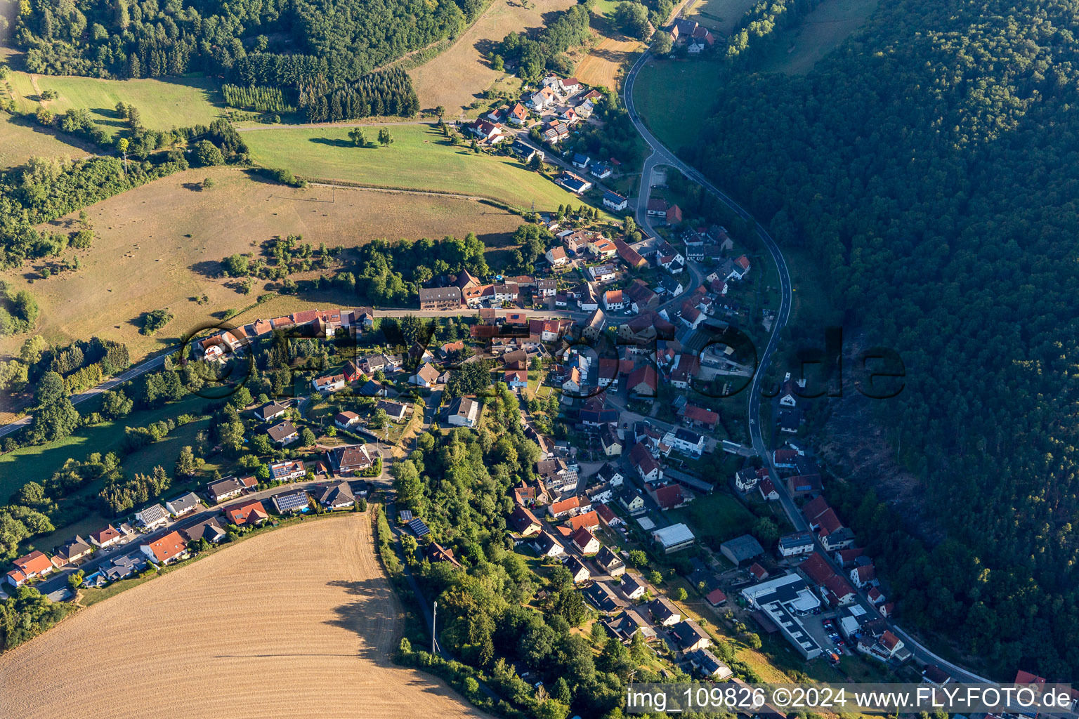 Aerial photograpy of Gehrweiler in the state Rhineland-Palatinate, Germany