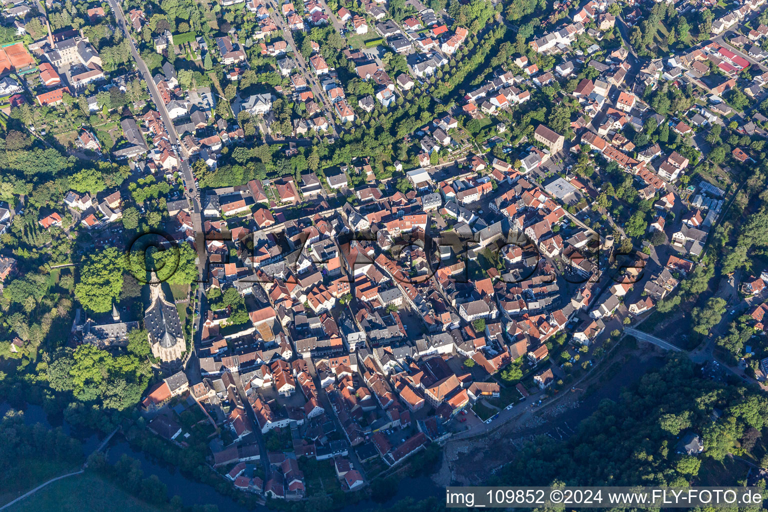 Oblique view of Meisenheim in the state Rhineland-Palatinate, Germany