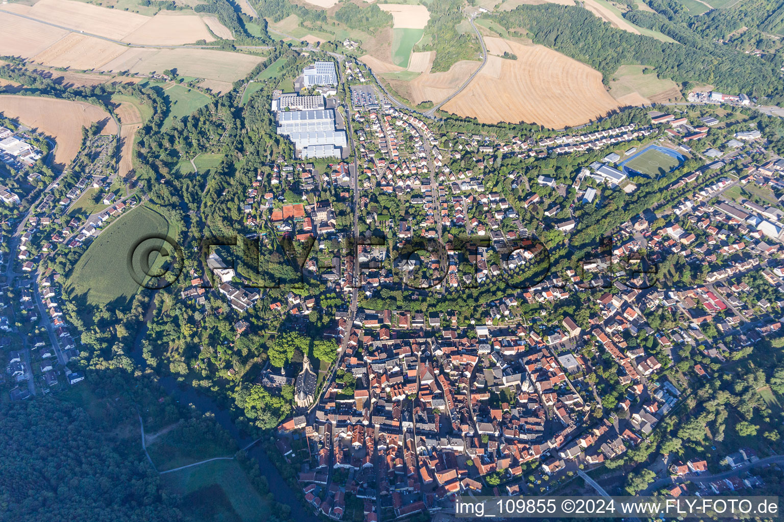 Town View of the streets and houses of the residential areas in Meisenheim in the state Rhineland-Palatinate, Germany