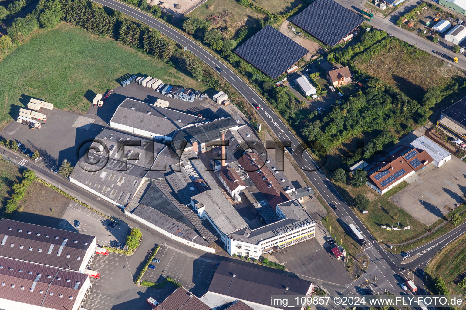 Meisenheim in the state Rhineland-Palatinate, Germany seen from above