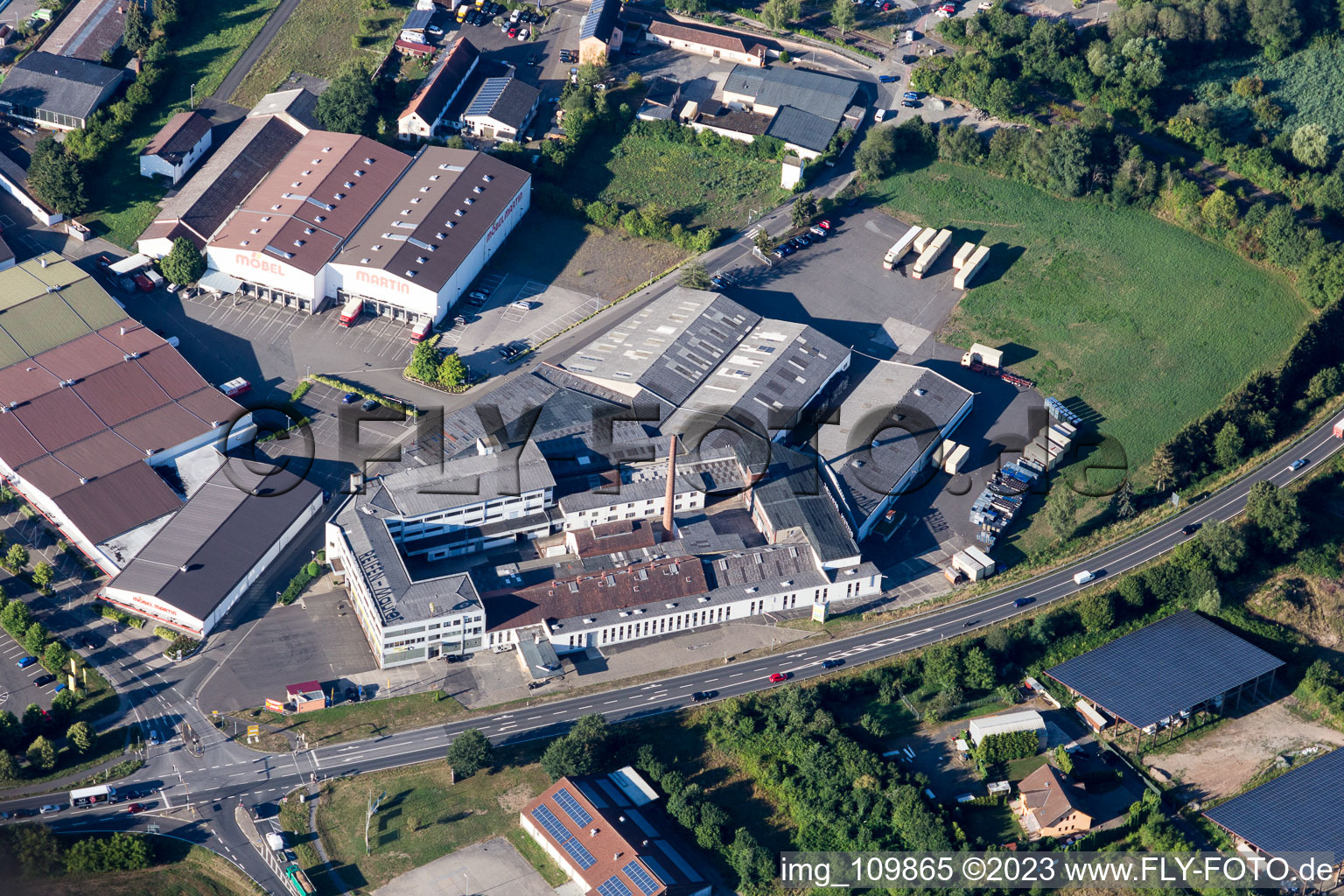 Bird's eye view of Meisenheim in the state Rhineland-Palatinate, Germany