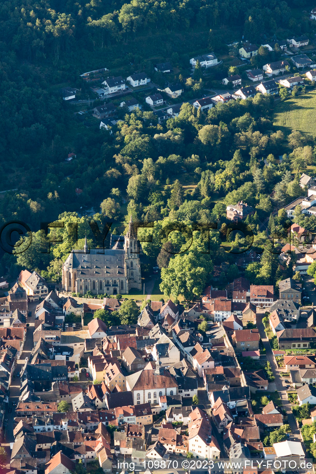 Drone image of Meisenheim in the state Rhineland-Palatinate, Germany