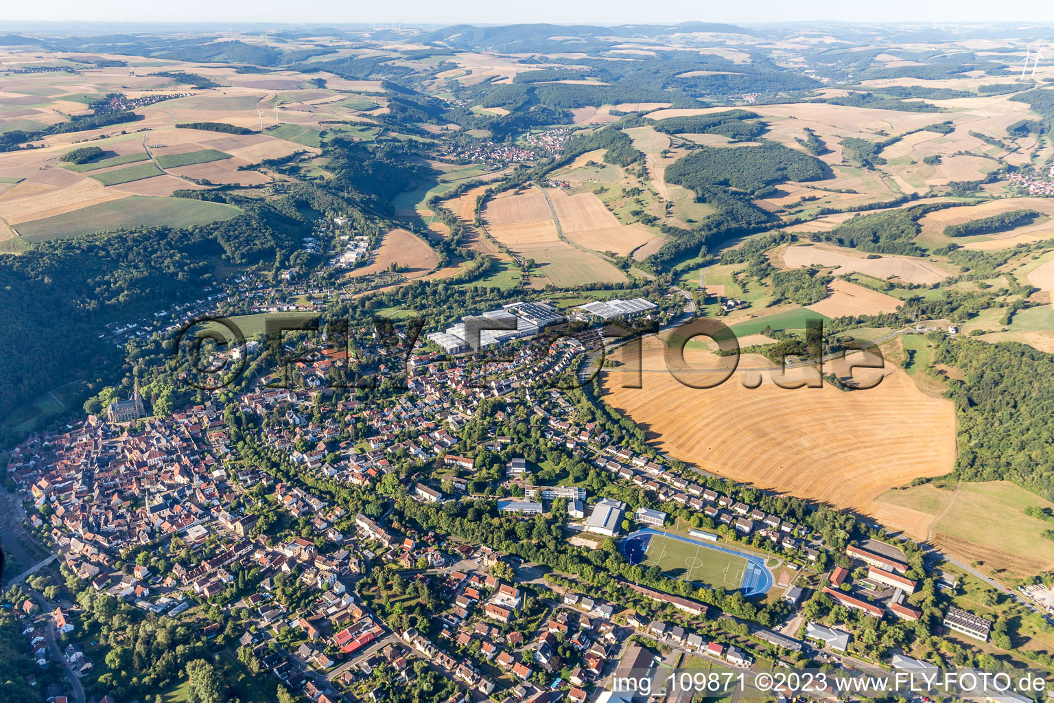 Meisenheim in the state Rhineland-Palatinate, Germany from the drone perspective