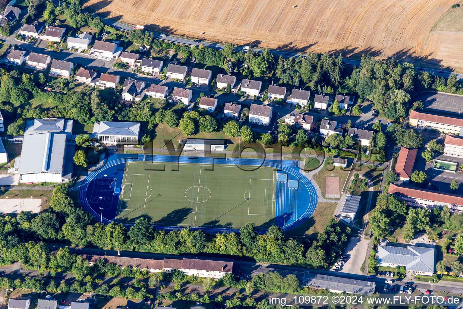 Sport-area on School grounds in Meisenheim in the state Rhineland-Palatinate, Germany