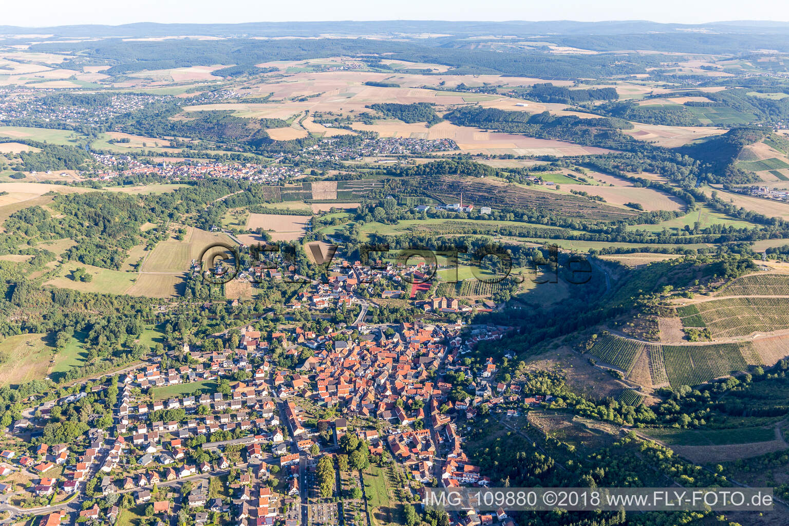 Aerial photograpy of Odernheim am Glan in the state Rhineland-Palatinate, Germany