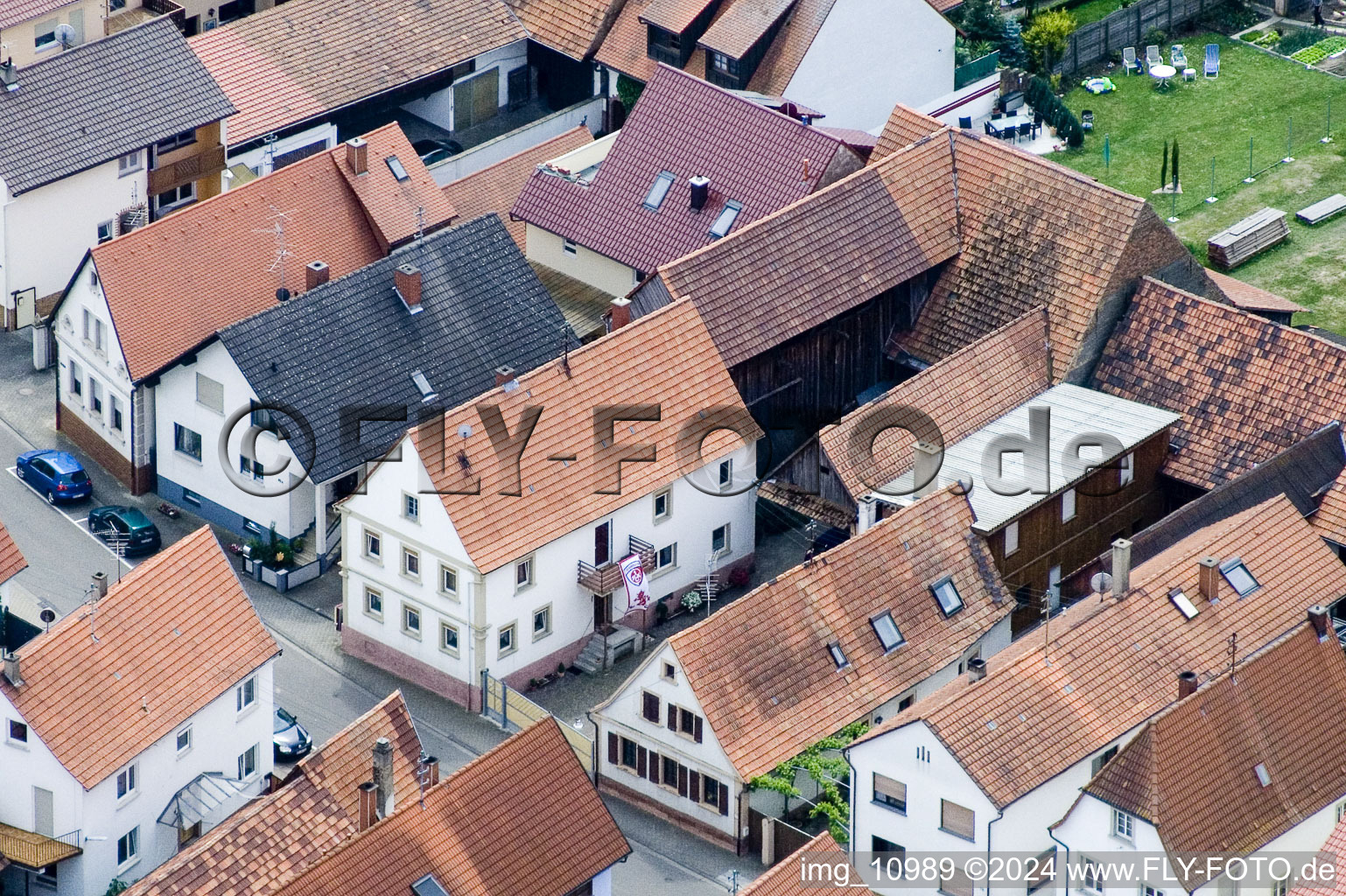 Drone image of Erlenbach bei Kandel in the state Rhineland-Palatinate, Germany