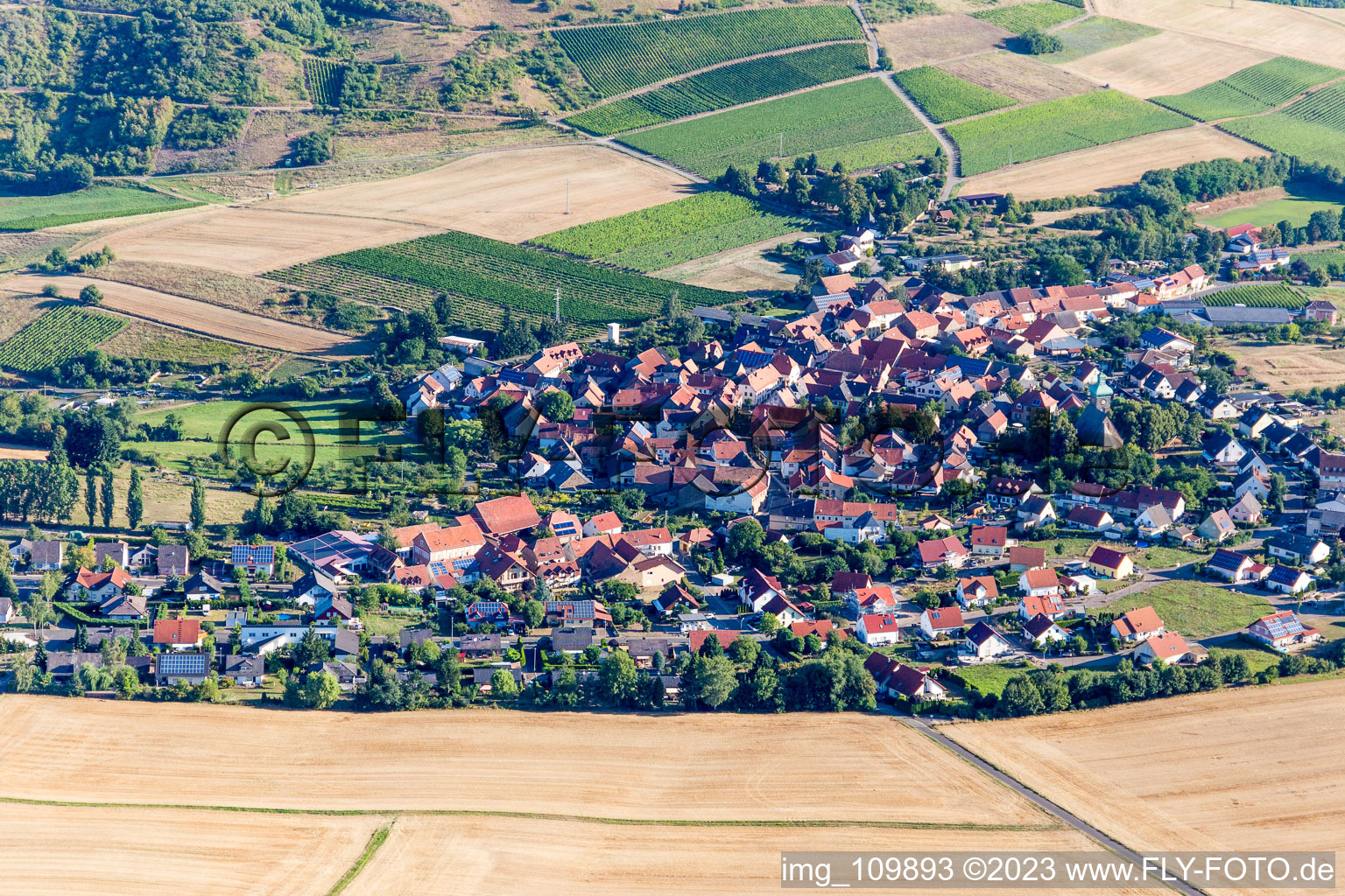 Aerial view of Duchroth in the state Rhineland-Palatinate, Germany