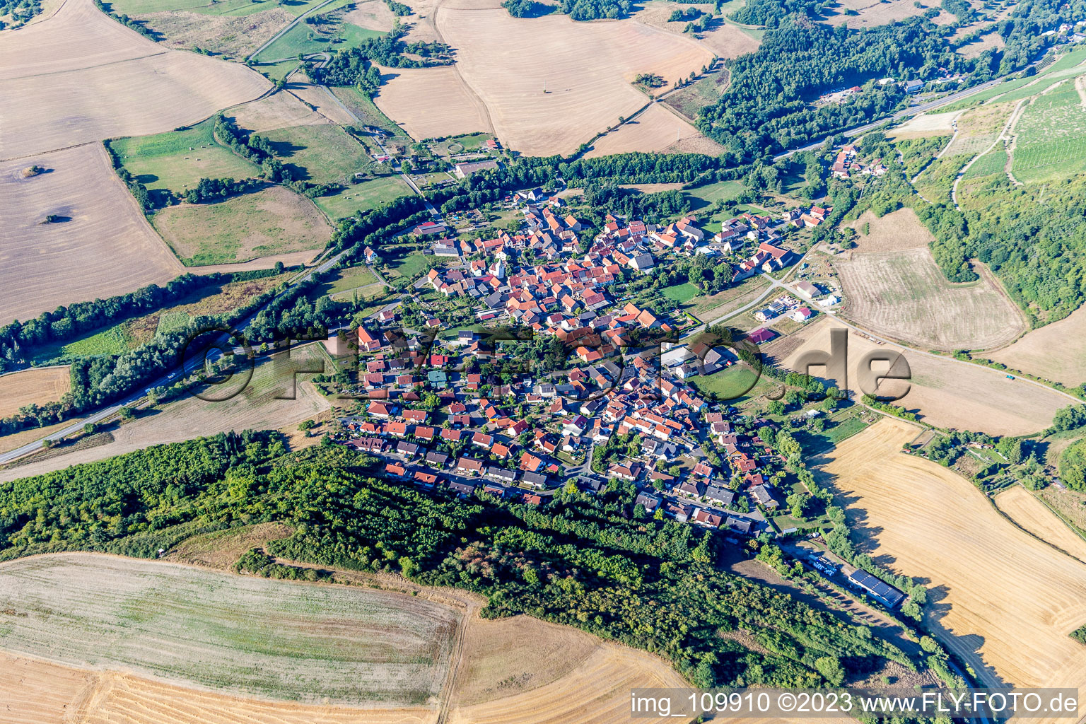 Aerial photograpy of Niedermoschel in the state Rhineland-Palatinate, Germany