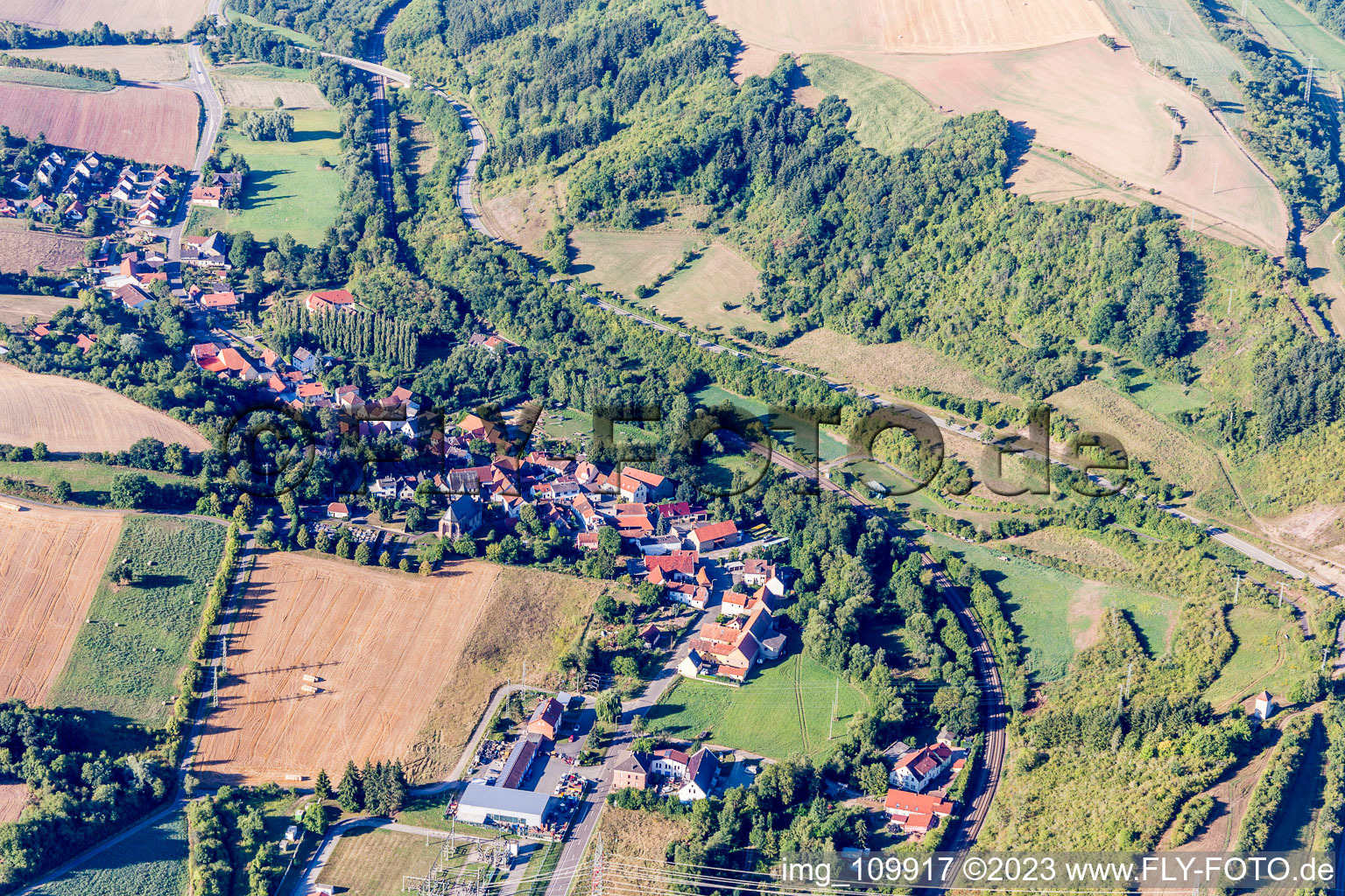 Oblique view of Alsenz in the state Rhineland-Palatinate, Germany