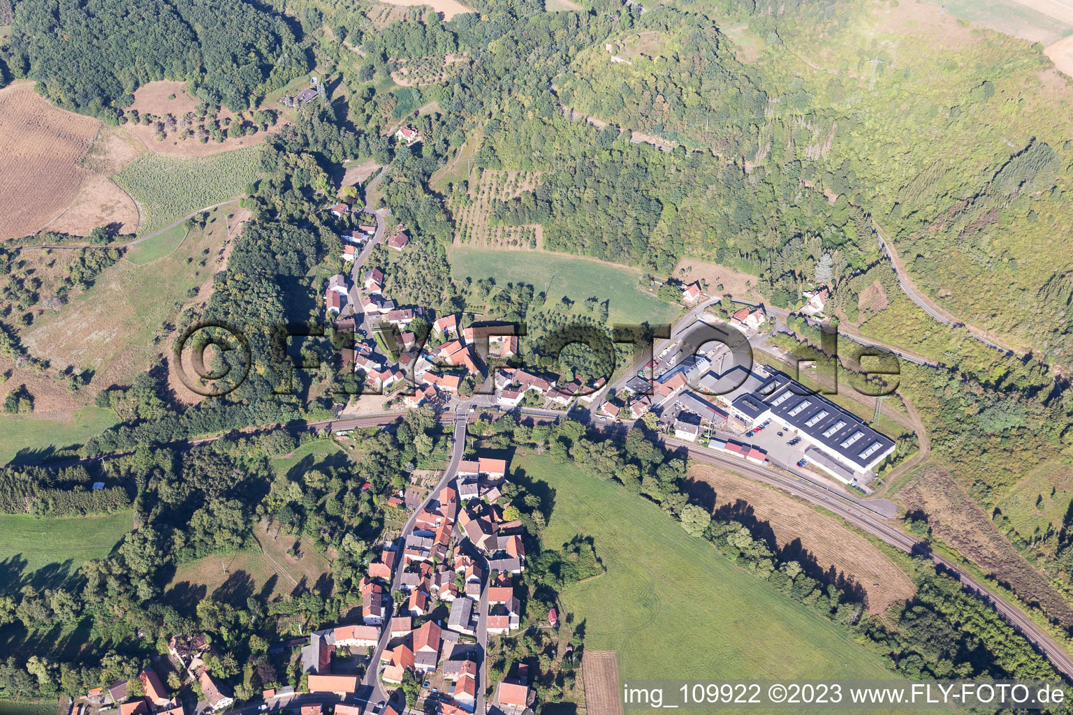 Aerial photograpy of Mannweiler-Cölln in the state Rhineland-Palatinate, Germany