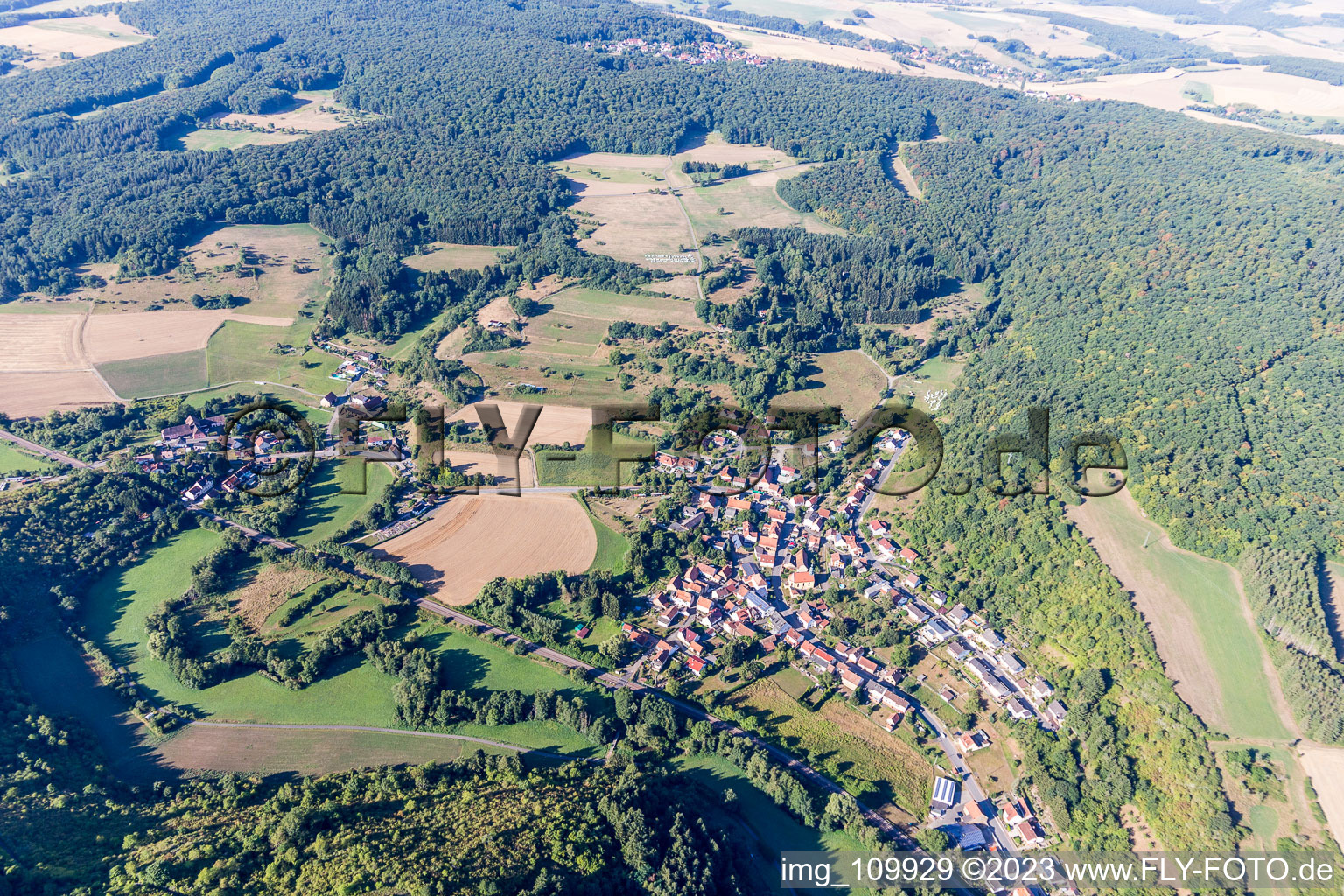 Mannweiler-Cölln in the state Rhineland-Palatinate, Germany seen from above