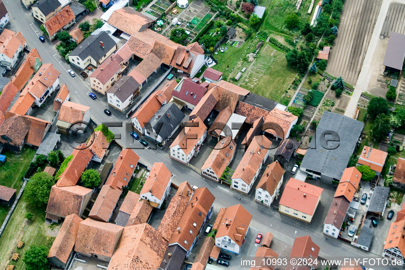 Erlenbach bei Kandel in the state Rhineland-Palatinate, Germany from the drone perspective