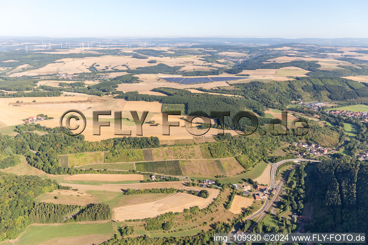 Mannweiler-Cölln in the state Rhineland-Palatinate, Germany from the plane