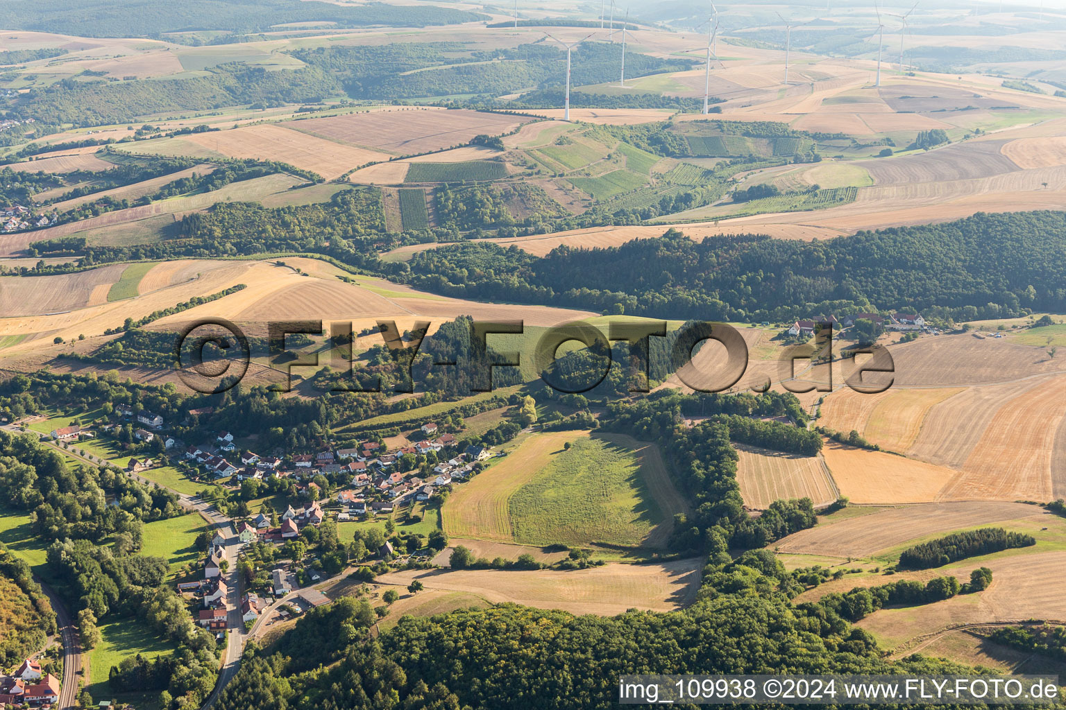 Mannweiler-Cölln in the state Rhineland-Palatinate, Germany from the drone perspective