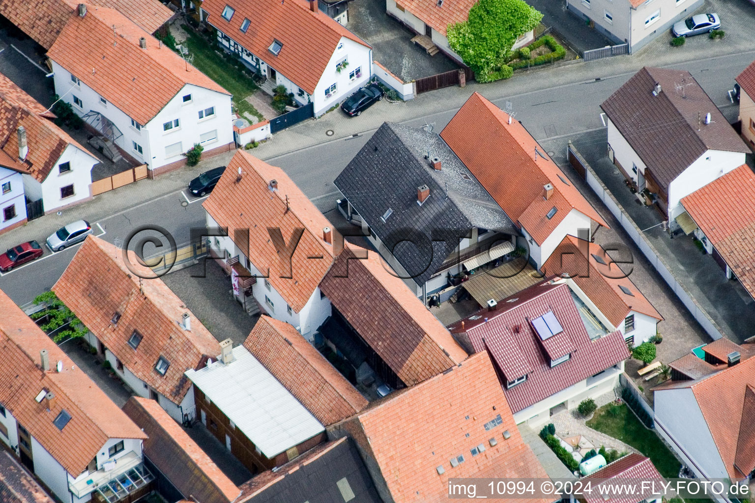 Erlenbach bei Kandel in the state Rhineland-Palatinate, Germany from a drone