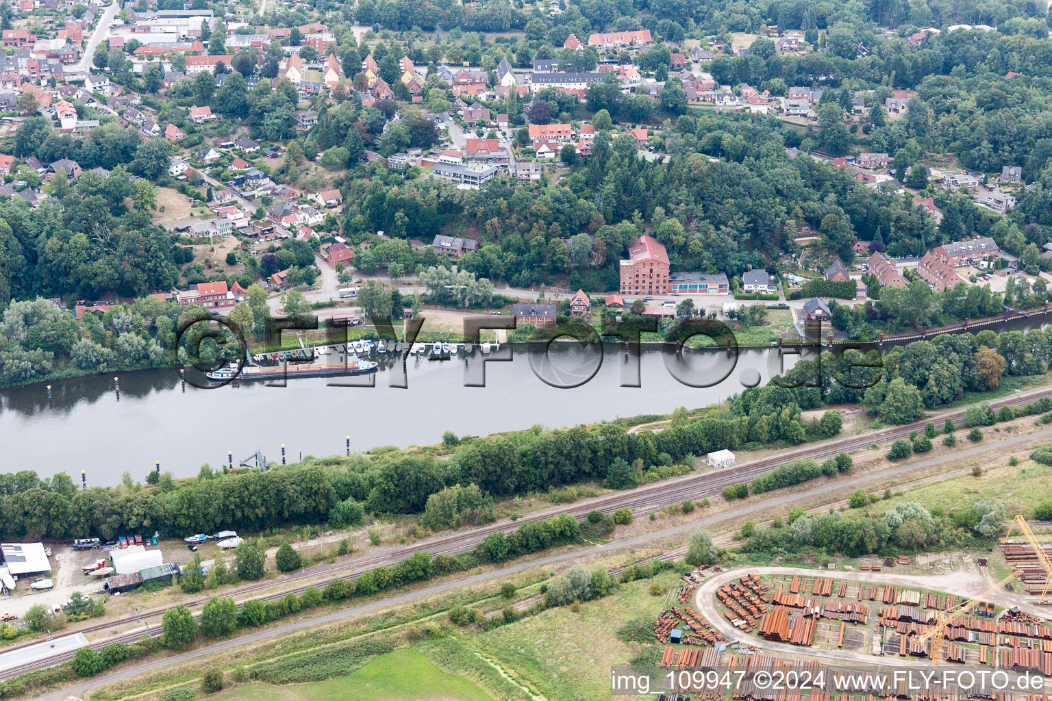 Elbe in Lauenburg in the state Schleswig Holstein, Germany