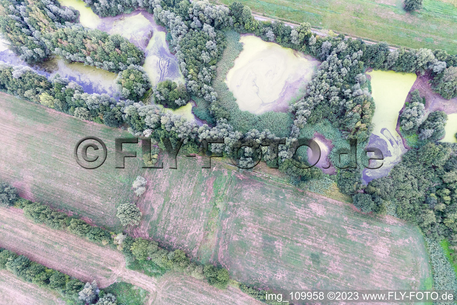 Aerial photograpy of Garlstorf in the state Lower Saxony, Germany