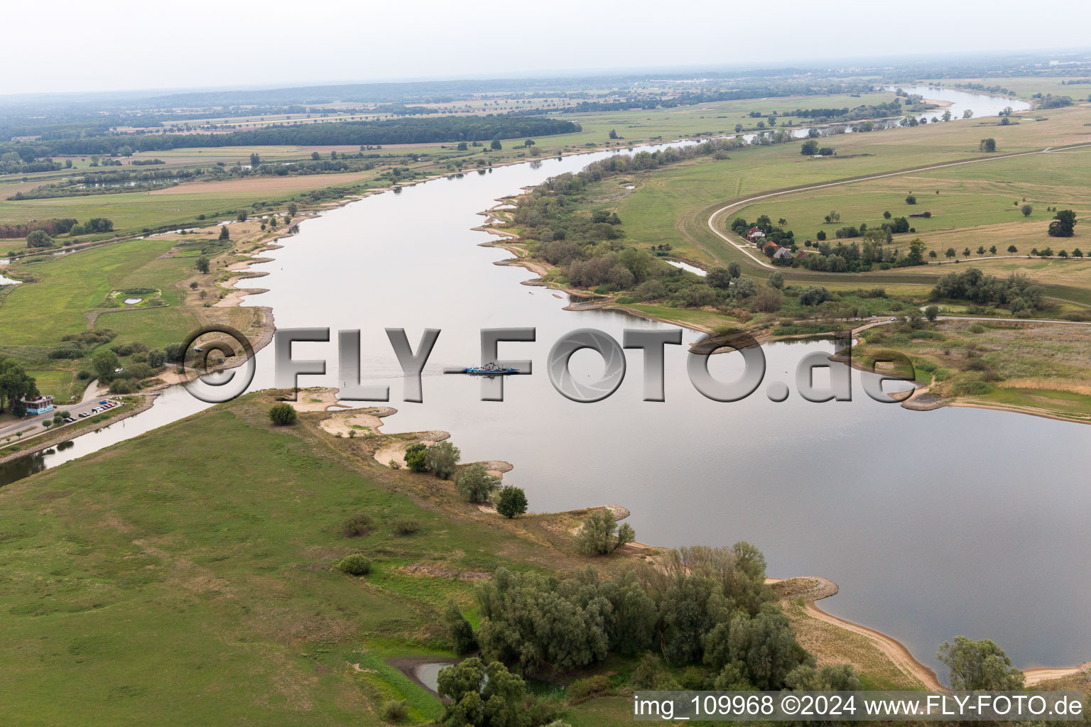 Bleckede in the state Lower Saxony, Germany from above