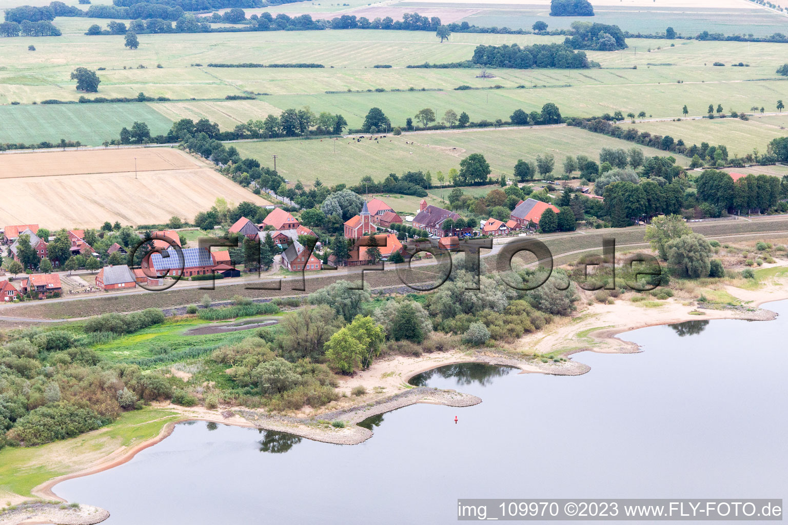 Aerial view of Stiepelse in the state Lower Saxony, Germany