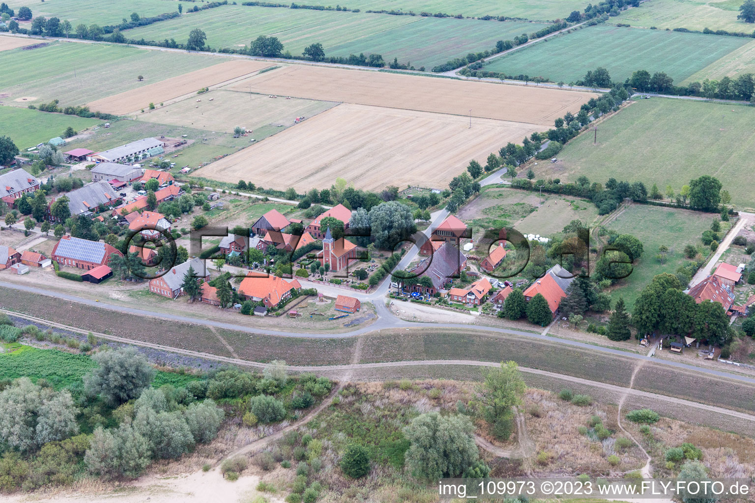 Aerial photograpy of Stiepelse in the state Lower Saxony, Germany