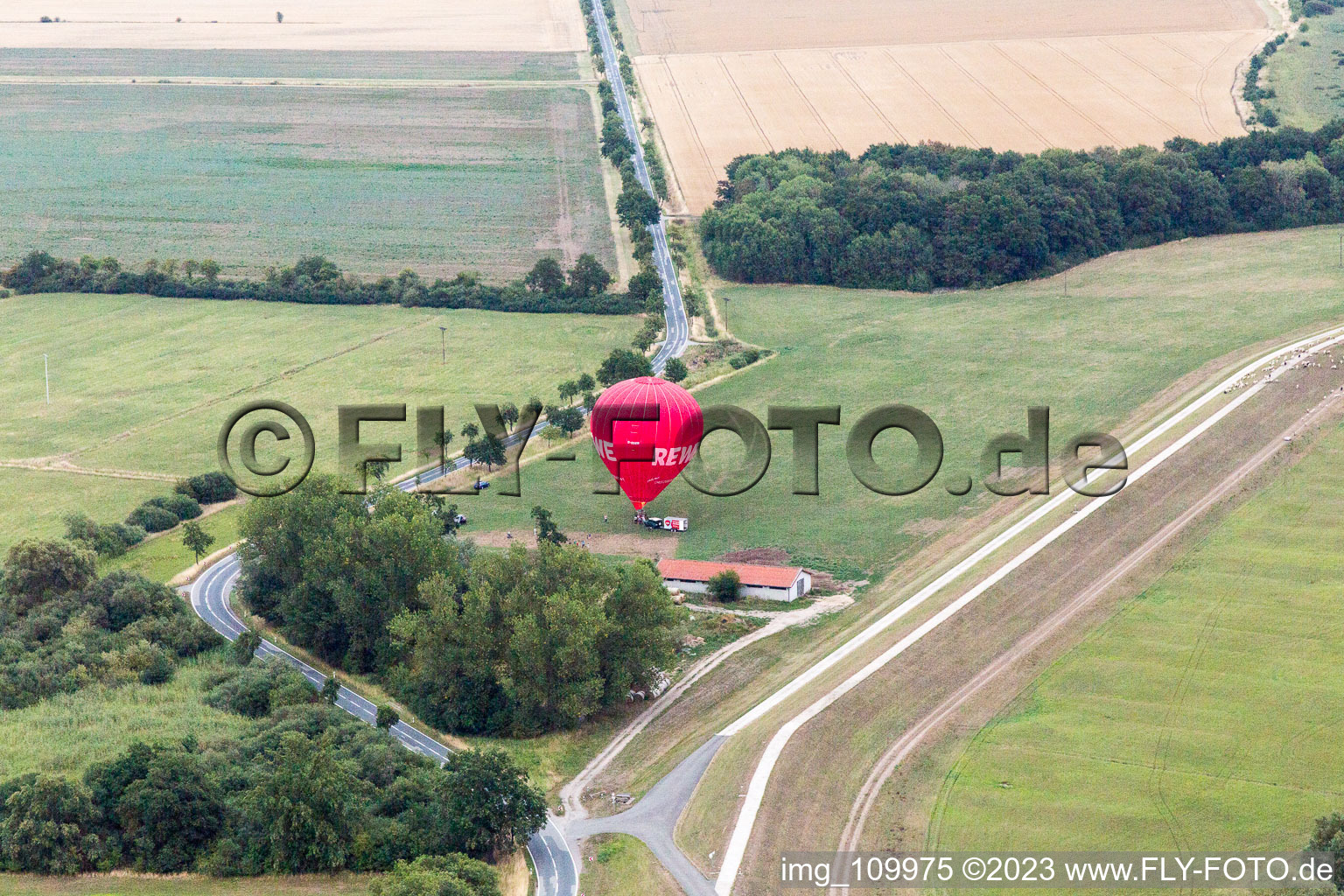 Balloon launch in Stiepelse in the state Lower Saxony, Germany