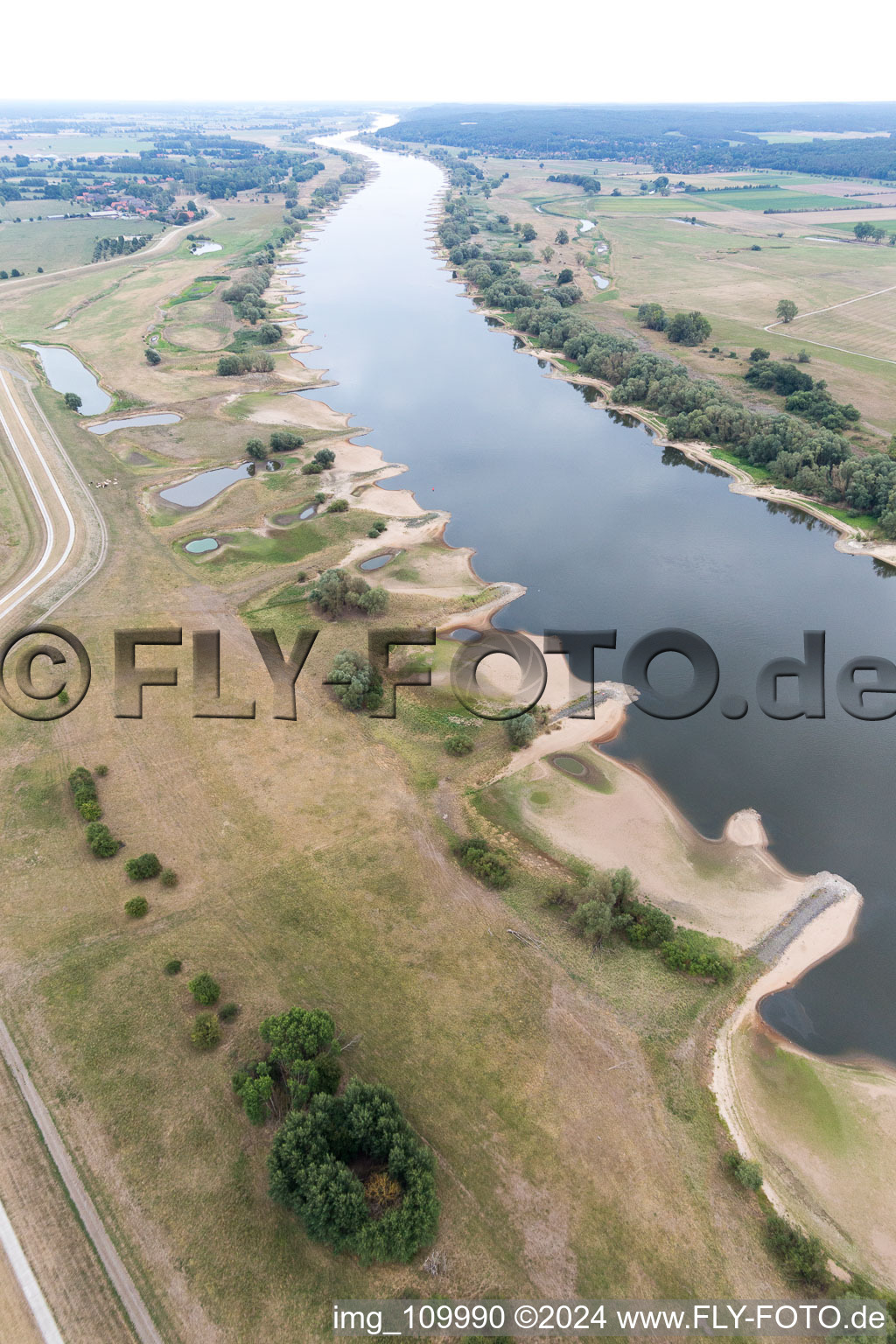 Aerial photograpy of Neu Darchau in the state Lower Saxony, Germany