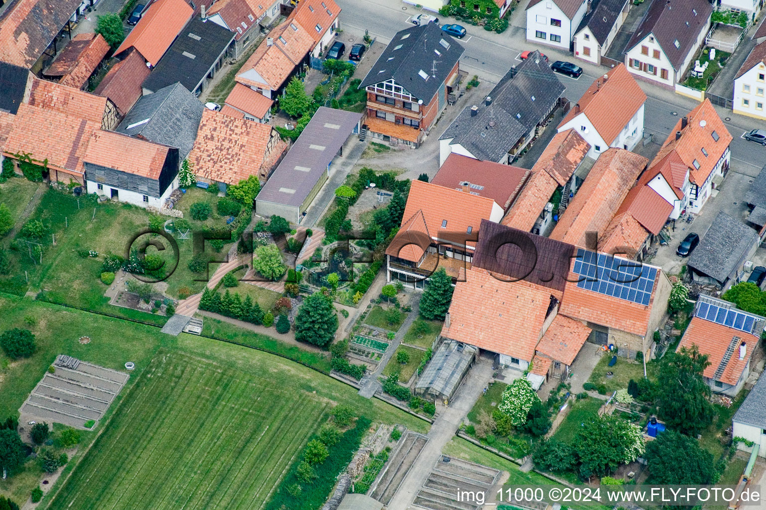 Aerial photograpy of Erlenbach bei Kandel in the state Rhineland-Palatinate, Germany